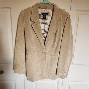 Vintage Tan Suede Leather Jacket from Denim and Co.